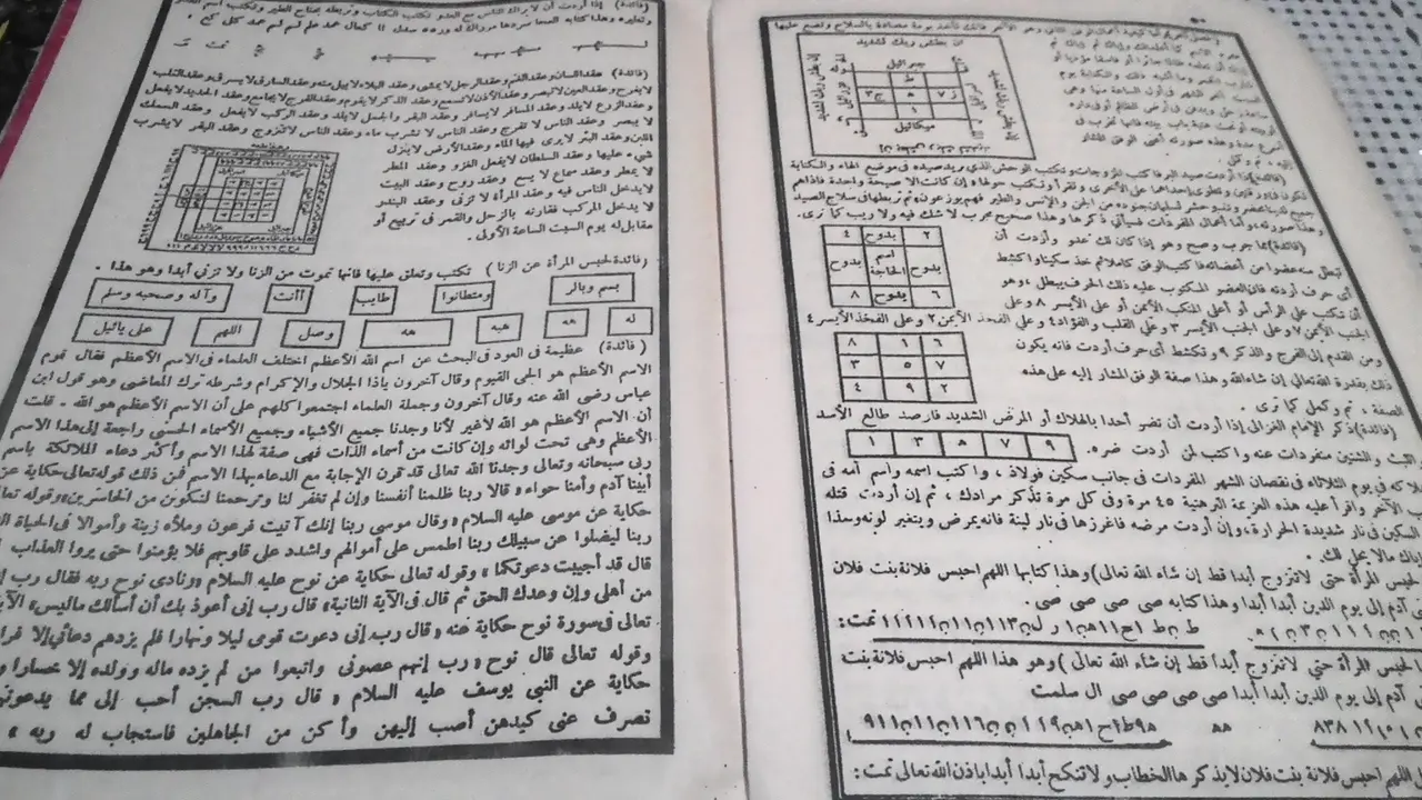Beberapa contoh wafak yang berasal dari kitab kuning