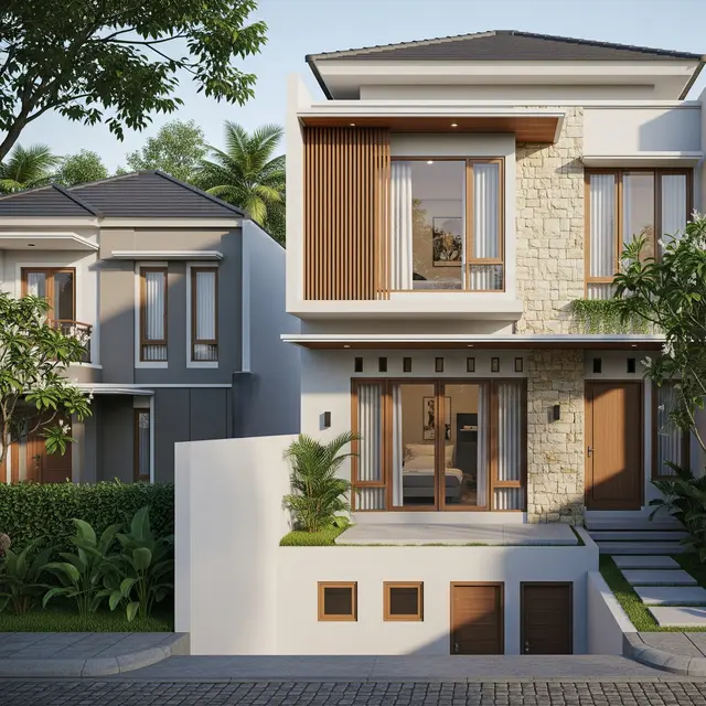 9 Desain Rumah Kecil 2 Lantai dengan Basement dan Gudang, Solusi Modern Lahan Sempit