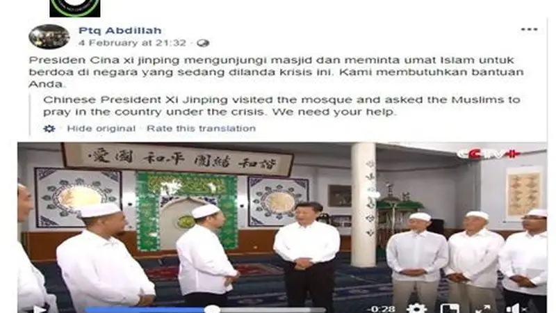 Presiden China Xi Jinping Kunjungi Masjid