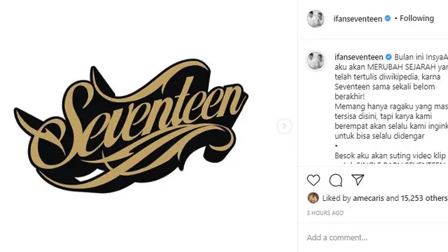 Ifan Seventeen (Foto: Instagram/@ifanseventeen)
