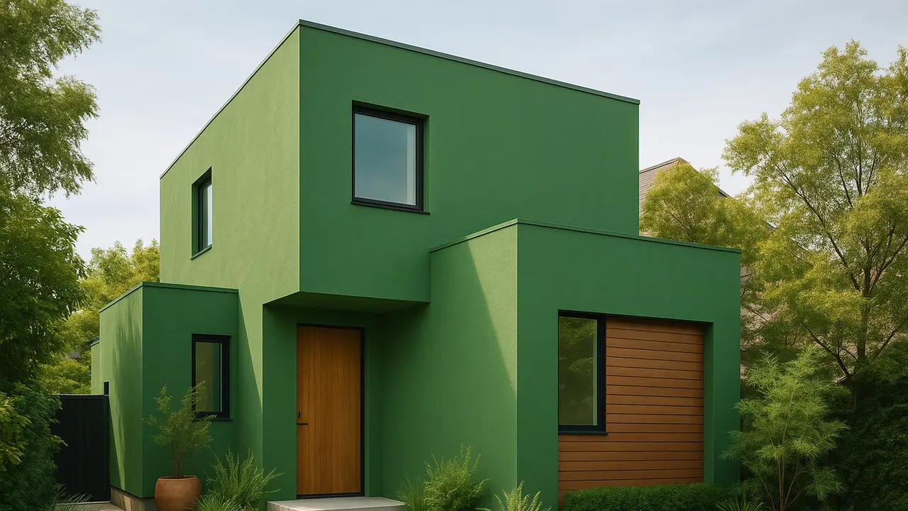 Rumah Minimalis dengan Cat Hijau