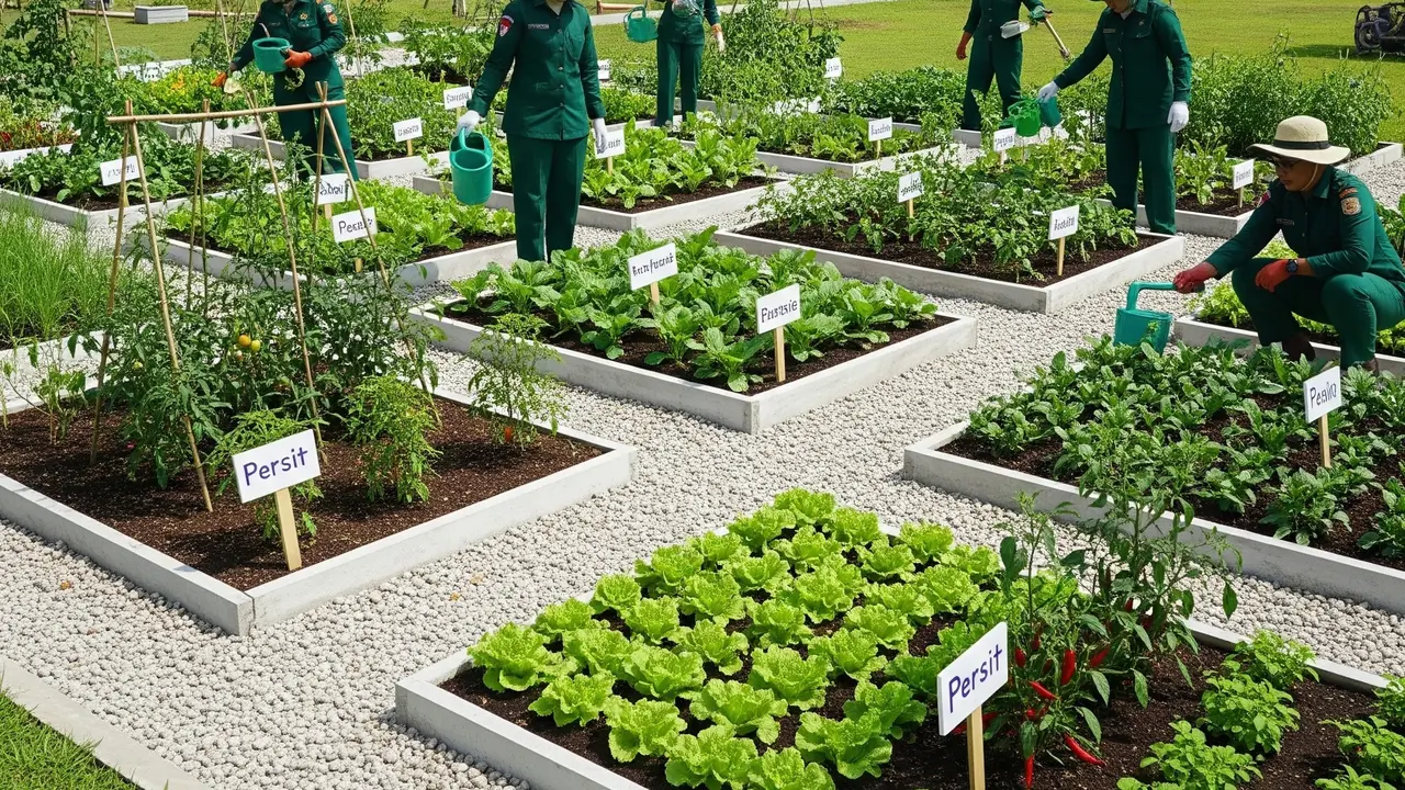 Kebun Sayur untuk Ibu Persit di Komplek TNI (Gemini AI)