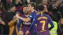 Sergi Roberto menyumbangkan gol ketiga untuk Barcelona di menit ke-54 pada leg kedua Copa Del Rey yang berlangsung di stadion Nou Camp, Barcelona, Kamis (31/1). Barcelona menang 6-1 atas Sevilla. (AFP/Luis Gene)