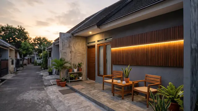 Inspirasi Teras dengan Lampu Dinding Warm White