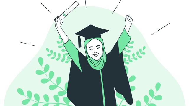 Ilustrasi wisuda, kelulusan sekolah