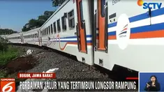 Perbaikan di jalur yang rusak akibat tertimbun longsor tepatnya di Kampung Bantar Panjang, Desa Cibalung, Kecamatan Cijeruk, telah rampung.