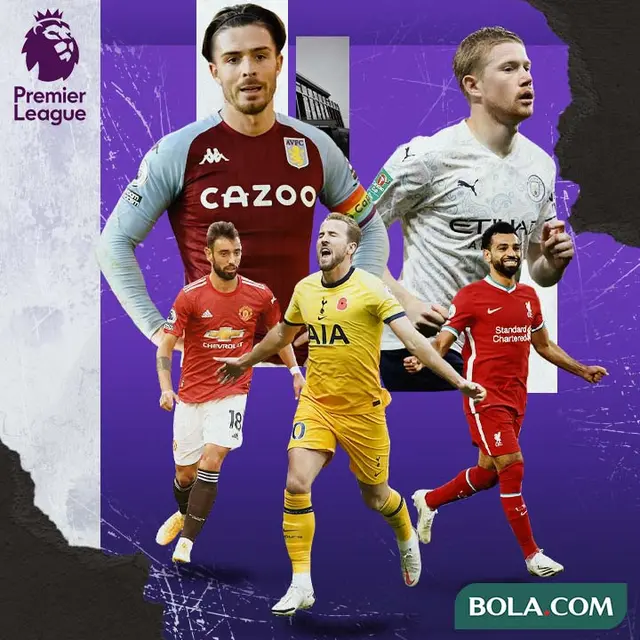 Premier League - Bruno Fernandes, Kevin De Bruyne, Jack Grealish, Mohamed Salah, Harry Kane
