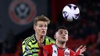 Arsenal saat bertemu Sheffield United di ajang Liga Inggris 2023/2024. (DARREN STAPLES / AFP)