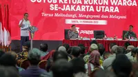 Pj Gubernur DKI Jakarta Heru Budi Hartono saat berpidato di acara Guyub Ketua RW di Jakarta Utara. (Foto: Istimewa)