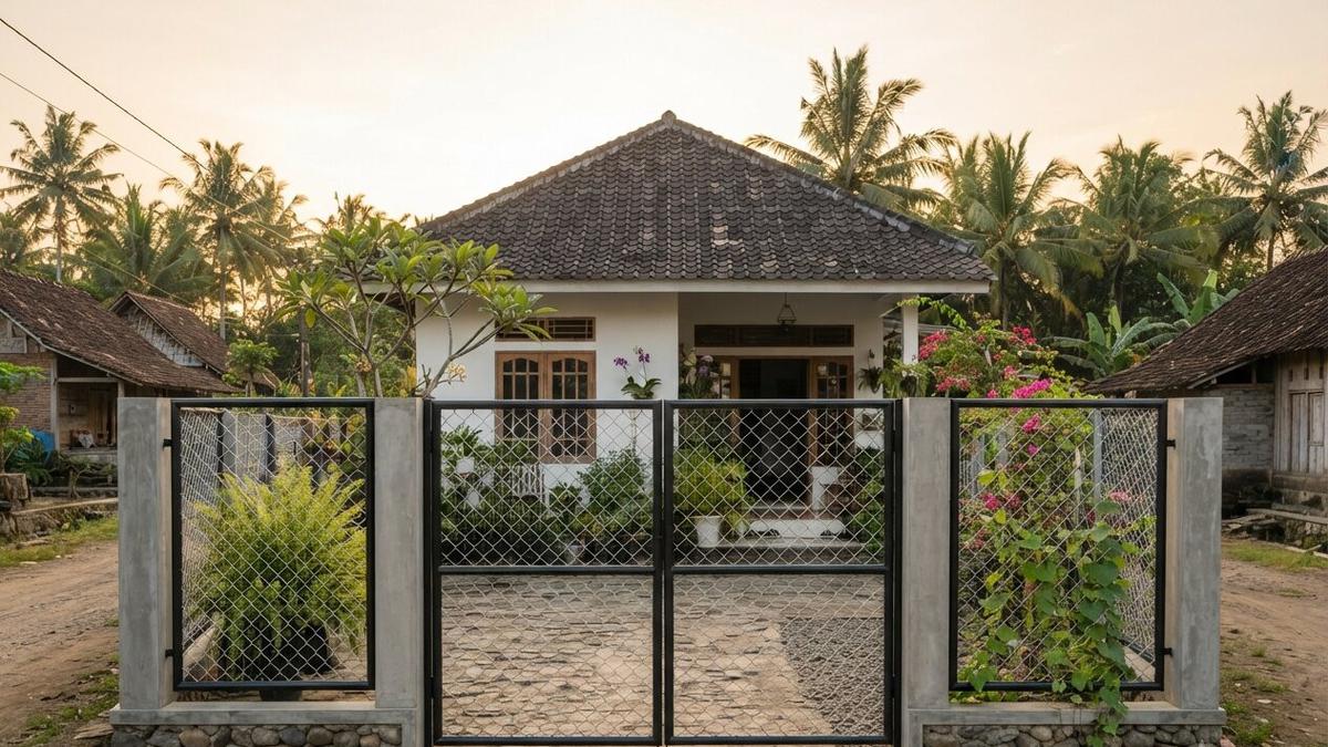 7 Model Gerbang Rumah Kampung Sederhana Tapi Elegan, Bikin Fasad Tampak Modern