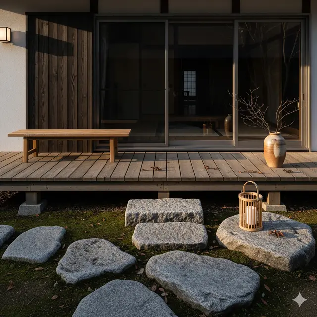 Desain Teras Rumah Kecil dengan Konsep Minimalis Jepang