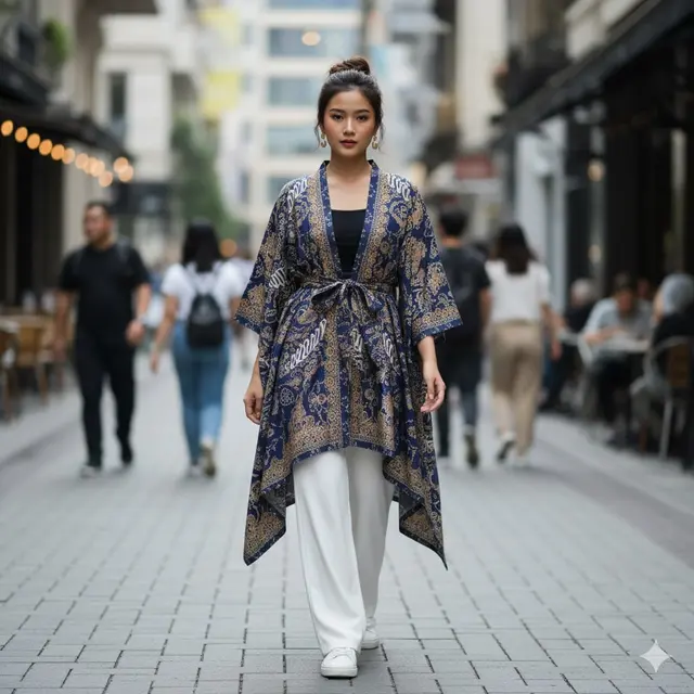 Kimono Batik Asimetris