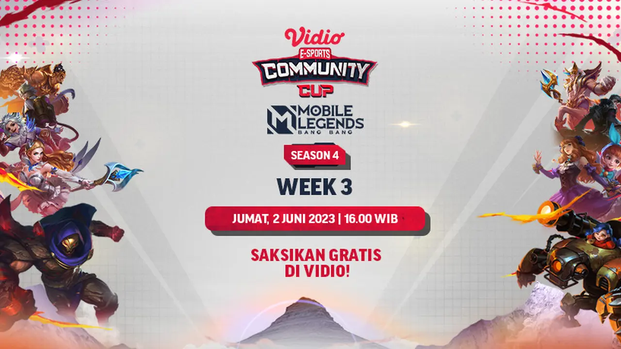 Live Streaming Mobile Legends Bang-bang Vidio Community Cup Season 4 Week 3 Jumat, 2 Juni
