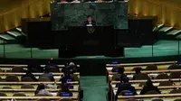 Wapres JK menyampaikan pidato di ruang sidang PBB (Jubir Wapres RI)
