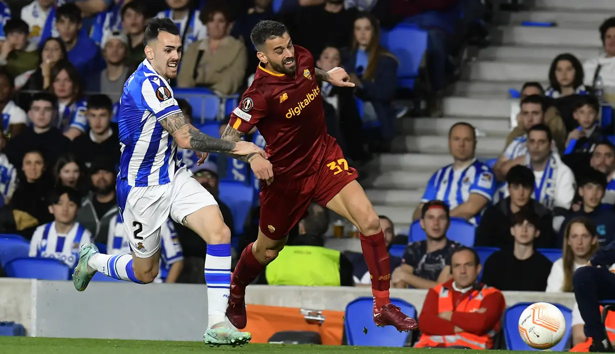 <p>Hasil ini mengantar Roma ke babak perempat final dengan agregat 2-0. (AP Photo/Alvaro Barrientos)</p>