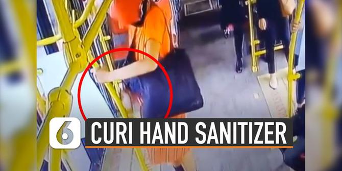 VIDEO: Viral Pencurian Hand Sanitizer di Transjakarta