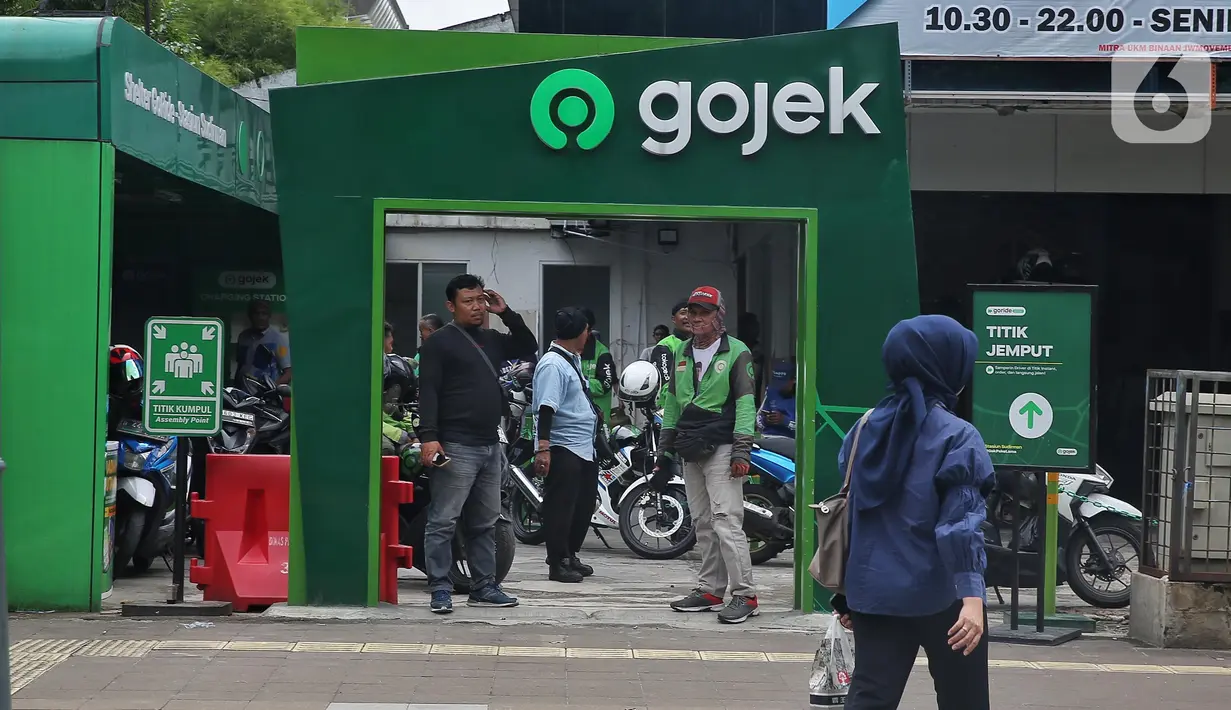 Aksi unjuk rasa sebagai bentuk kekecewaan terhadap aplikator yang diduga melanggar regulasi. (Liputan6.com/Angga Yuniar)