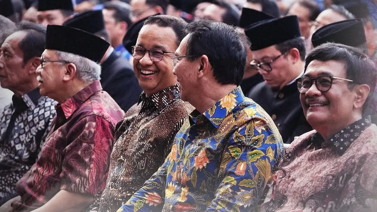 Potret Keakraban Anies dan Ahok di Balaikota Jakarta