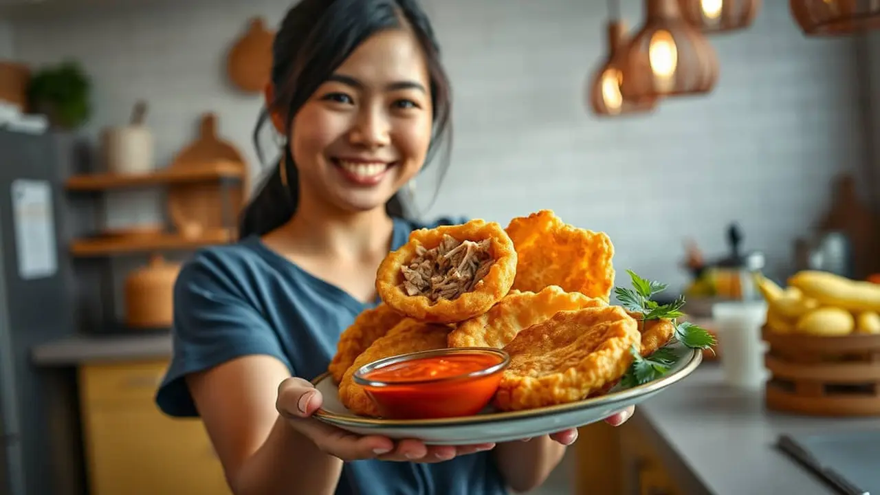 resep cireng isi ayam suwir pedas