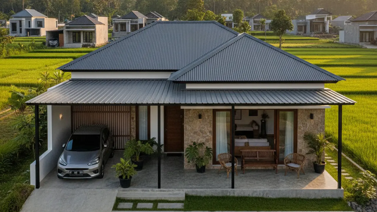Desain Rumah Sederhana Atap Seng Tapi Mewah
