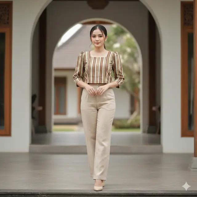 Model Baju Atasan Lurik Terbaru