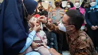 Menteri Kesehatan RI Budi Gunadi Sadikin saat menghadiri 'Kick Off Pelaksanaan Bulan Imunisasi Anak Nasional (BIAN) Jawa - Bali 2022' di Rumah Sakit Umum Daerah (RSUD) Kerawang, Jawa Barat pada Rabu, 3 Agustus 2022. (Dok Kementerian Kesehatan RI)