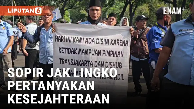 Ratusan Sopir Jak Lingko Demo di Balai Kota