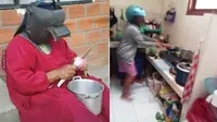 6 Potret Emak-Emak Pakai Helm saat Masak Ini Kocak (sumber: 1cak)