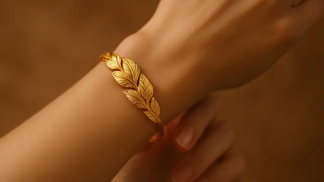 Model Gelang Emas Elegan 2 Gram Motif Daun