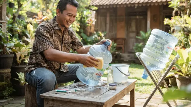 Cara Membuat Kolam Ikan Nila Mini dari Galon Bekas