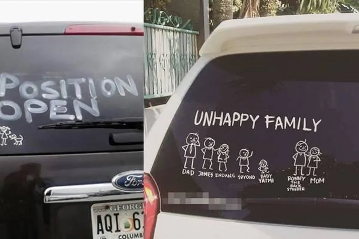 7 Potret Stiker di Mobil Ini Curi Perhatian Pengguna Jalan