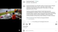 AK (31) terpaksa berurusan dengan kepolisian lantaran aksinya yang makan elit bayar sulit alias tak membayar penuh tagihan makanan di sebuah warteg viral di media sosial. AK ditangkap di kawasan Kebon Melati, Tanah Abang, Jakarta Pusat. (Instagram @bandung.banget)