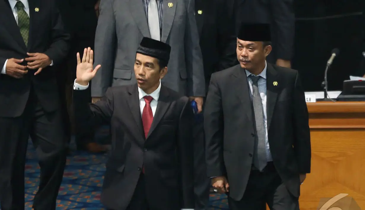 Sembilan fraksi di DPRD DKI Jakarta menerima dan menyetujui pengunduran diri dari jabatan Gubernur DKI oleh Jokowi, Jakarta, Senin, (6/10/2014) (Liputan6.com/Herman Zakharia)