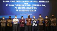 BPJS melakukan MoU dengan tiga mitra perbankan yaitu, Bank Tabungan Negara, Bank Pembangunan Daerah Jawa Timur (Bank Jatim), dan Bank BJB Syariah.