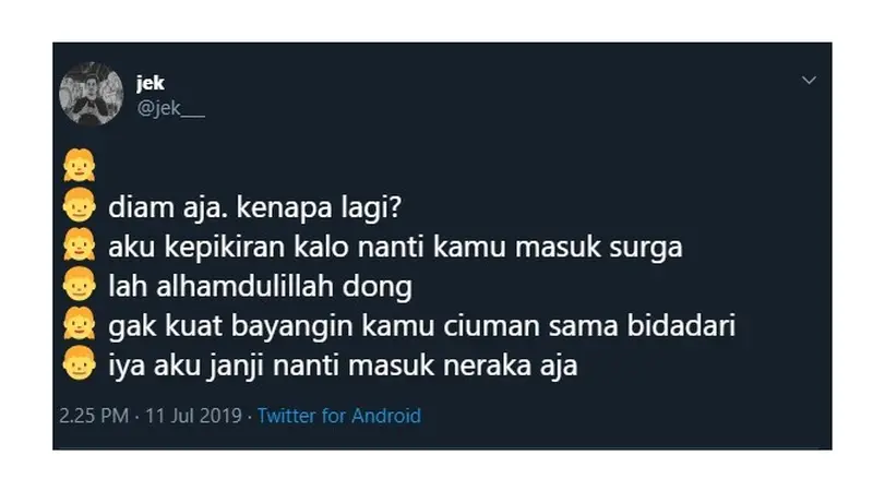 Khayalan Cewek Saat Pacarnya Masuk Surga Ini Malah Bikin Emosi