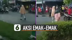 Aksi hebat ditunjukkan oleh emak-emak ini karena membubarkan balapan liar di tengah jalan.