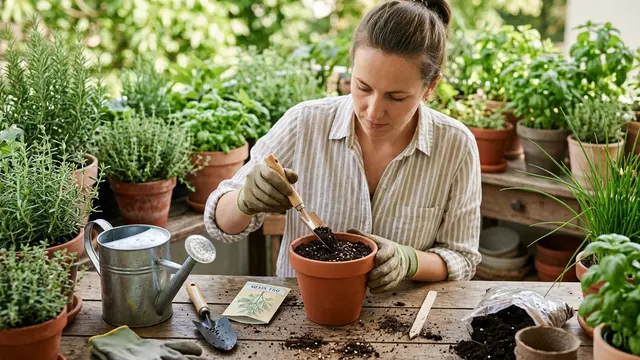 Cara Menanam Daun Dill di Pot dari Benih untuk Kebun Dapur (AI Generated)