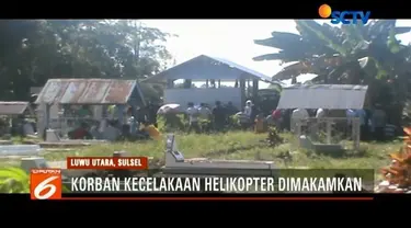 Jenazah Aris Heni Irawan, korban kecelakaan helikopter di Morowali, dimakamkan di Luwu Utara, Sulawesi Selatan.