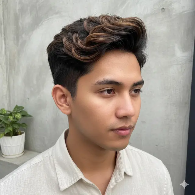Model Warna Rambut Pria Hilight