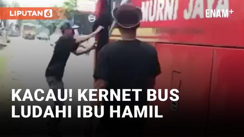 VIDEO: Kernet Bus Murni Jaya Ludahi Ibu Hamil di Serang