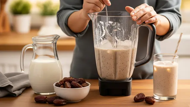 Membuat Es Susu Kurma Blender