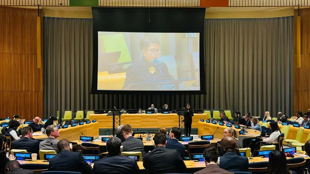 Menteri Luar Negeri RI Retno Marsudi menghadiri Pertemuan Tingkat Tinggi “Sea Level Rise" di sela-sela Sidang Majelis Umum PBB ke-79 di New York, AS, Rabu (25/9/2024). (dok. Kemlu RI)