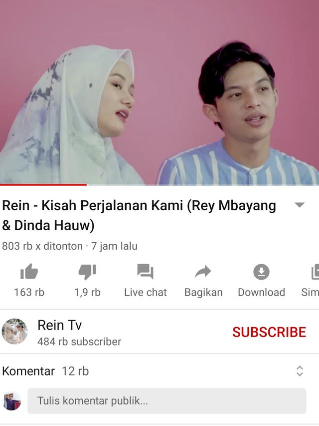 Unggahan Dinda Hauw. (Foto: YouTube Rein TV)