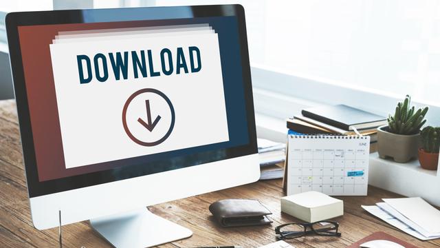 Ilustrasi download, mengunduh.