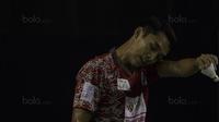 Pebulutangkis tunggal putra Indonesia, Jonatan Christie, saat berlatih di Pelatnas PBSI Cipayung, Jakarta, Jumat (14/7/2017). Jonatan Christie akan turun di SEA Games 2017 Malaysia. (Bola.com/Vitalis Yogi Trisna)