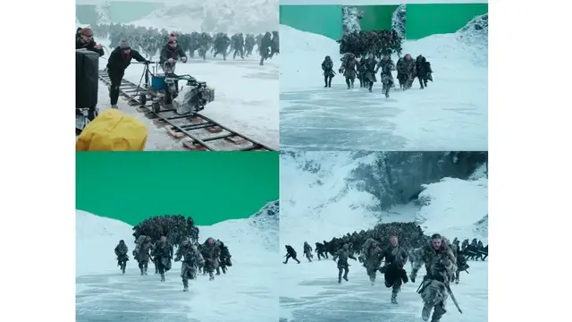 Proses syuting Game of Thrones memanfaatkan teknik chroma key atau green screen.