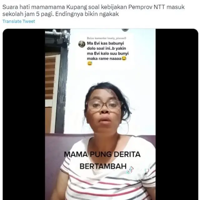 Curhat Ibu-ibu NTT Soal Sekolah Jam 5 Pagi, Bisa Bikin Darah Rendah dan Suami Jadi Duda