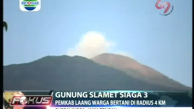 Gunung Slamet Siaga 3, Peningkatan Status Ditandai Semburan Asap