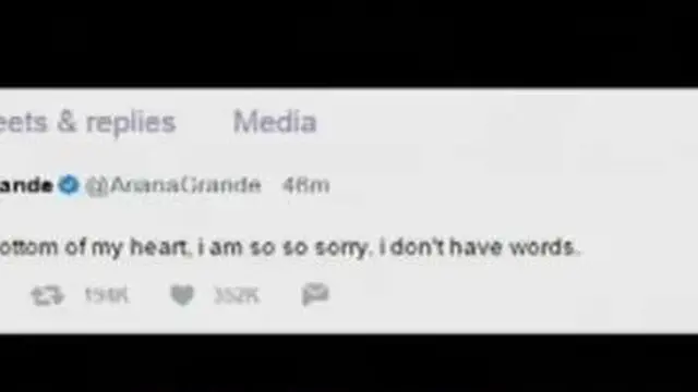 Ariana Grande sampaikan duka dan maaf melalui Twitter