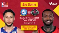 Duel Sixers vs Rockets, Kamis (18/2/2021) pukul 07.30 WIB dapat disaksikan melalui platform Vidio. (Dok. Vidio)